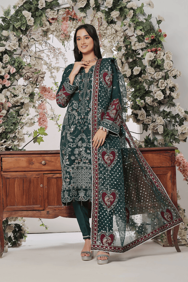 D2 - Aroohi Embroidered Organza By Dressline