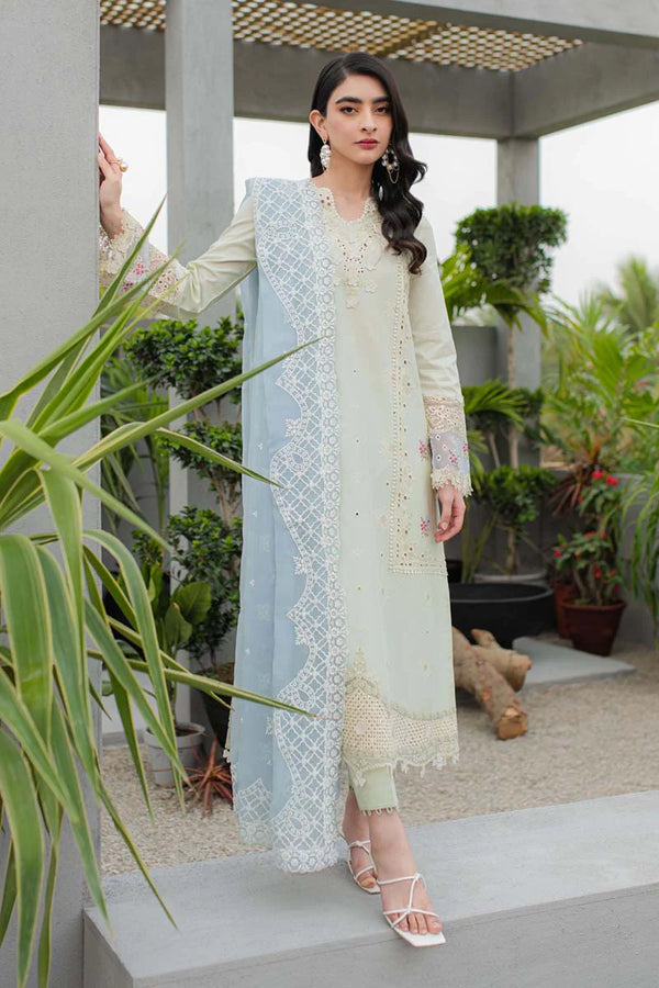 Qalamkar Qline Luxury Embroidered Unstitched Lawn 3 PCs JK-04 Aster