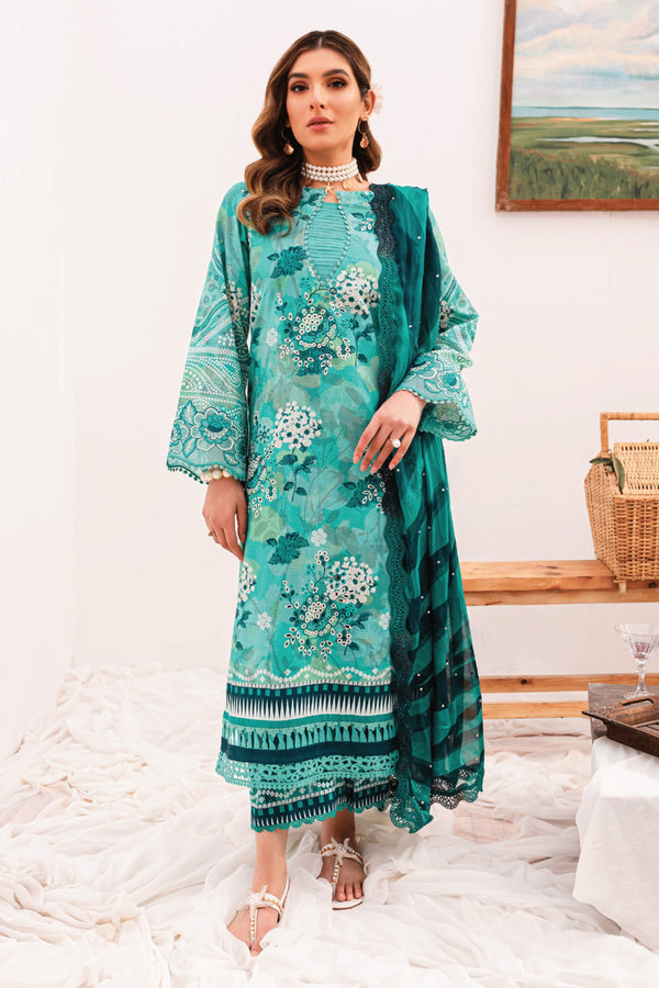 NSG 144 - Nureh Gardenia Embroidered lawn Unstitched 3 piece