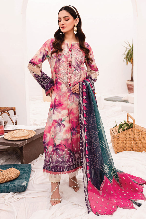 NSG 146 - Nureh Gardenia Embroidered lawn Unstitched 3 piece