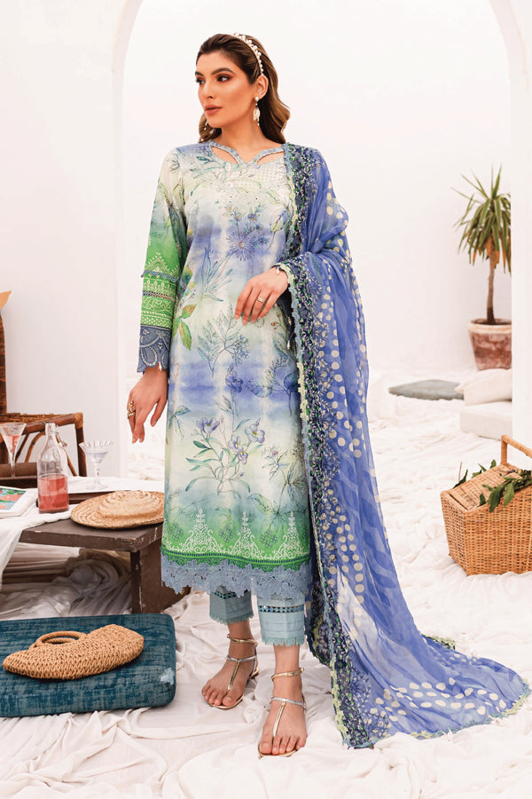 NSG 147 - Nureh Gardenia Embroidered lawn Unstitched 3 piece