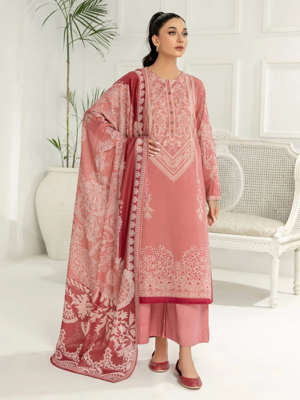 U2913 Tea Pink - Limelight Luxury Unstitched 3 Piece Suit-Printed