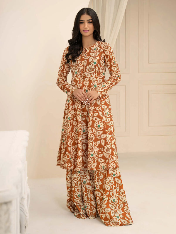 U3361 Brown - Limelight Luxury Printed Lawn Unstitched Shirt